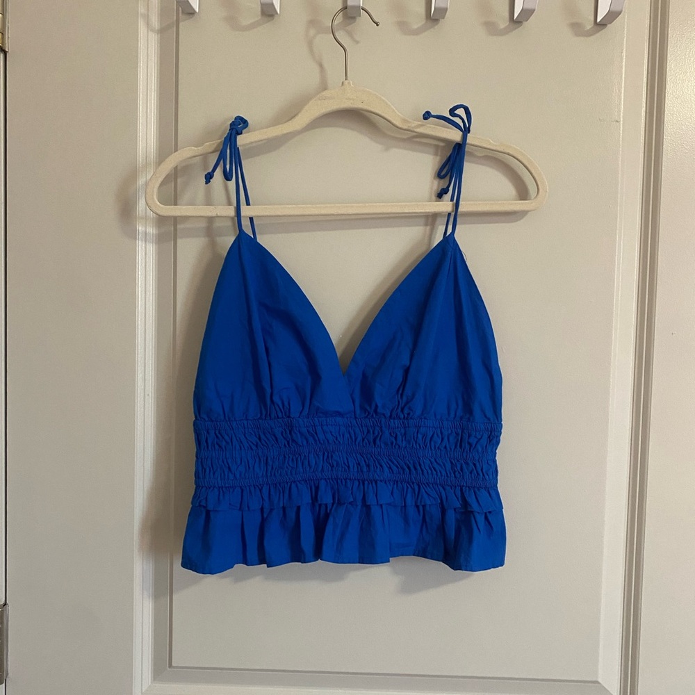 Elegant Blue Camisole with Adjustable Straps